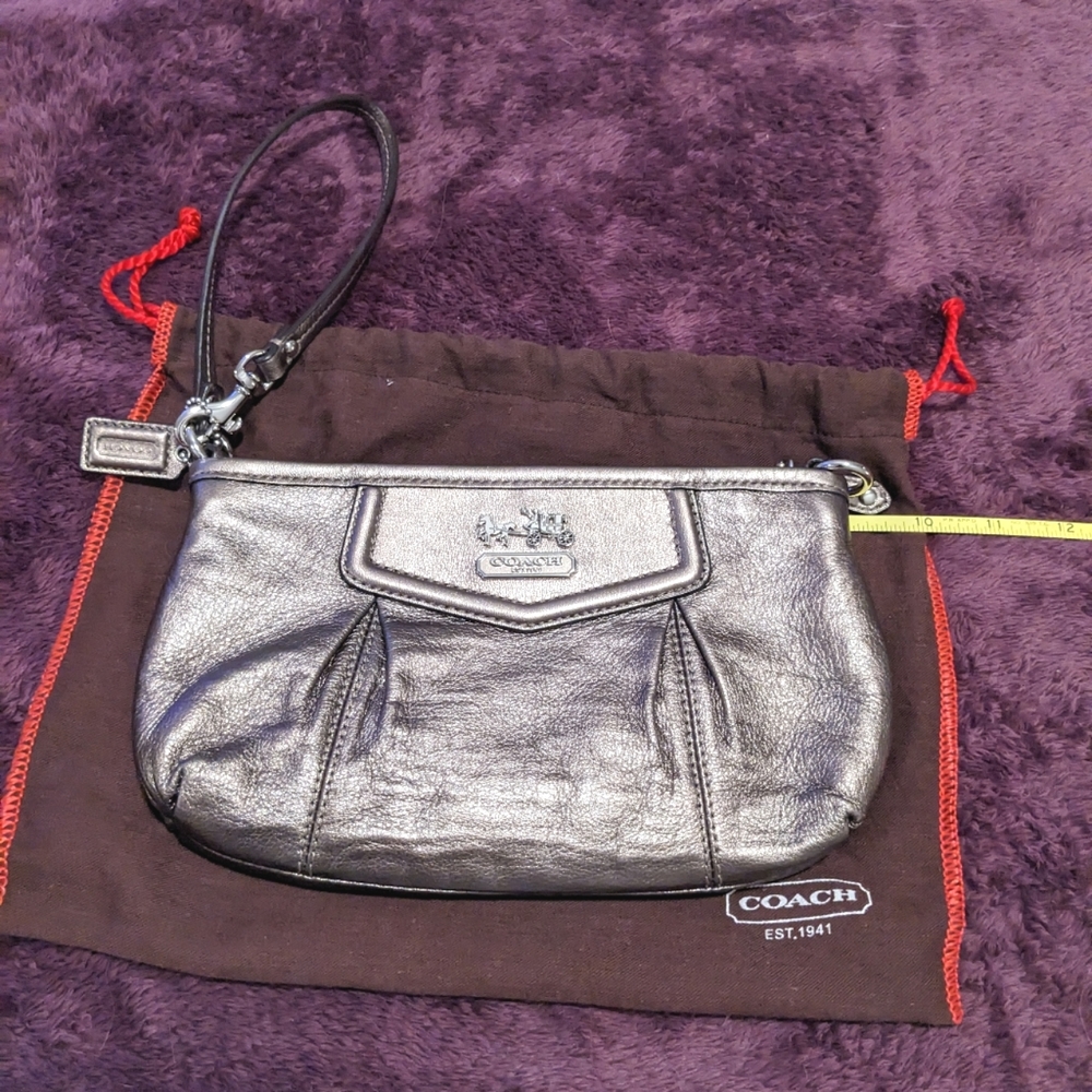 Coach bronze clutch wristlet